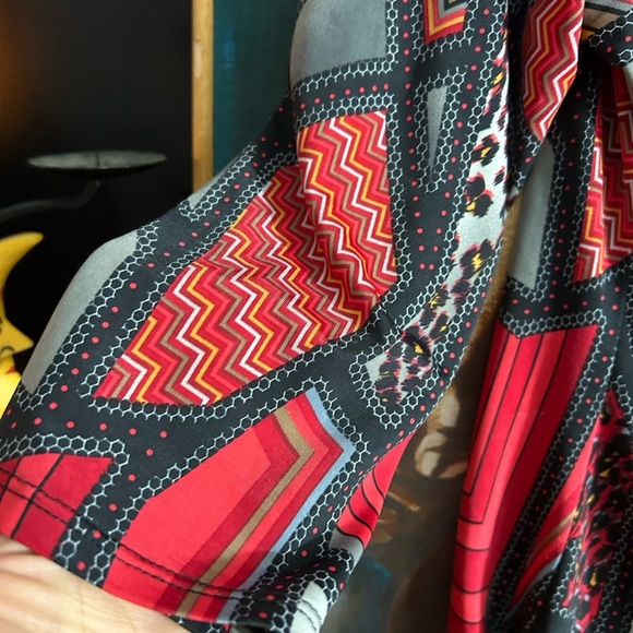 Vintage 90s Y2K Colorful Geometric Women's Blouse Top Size Large - Picture 3 of 16